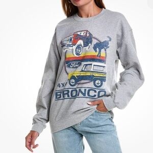 JUNK FOOD 4X4 Bronco Sweatshirt Women's Grey Crewneck Retro Size XS